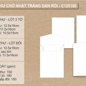 Phôi thiệp cưới trắng C125180 % C125180dan