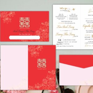 Thiệp cưới đỏ HHY-9351