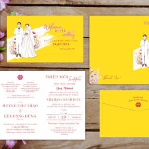 Thiệp cưới đẹp HHY-9360 vàng