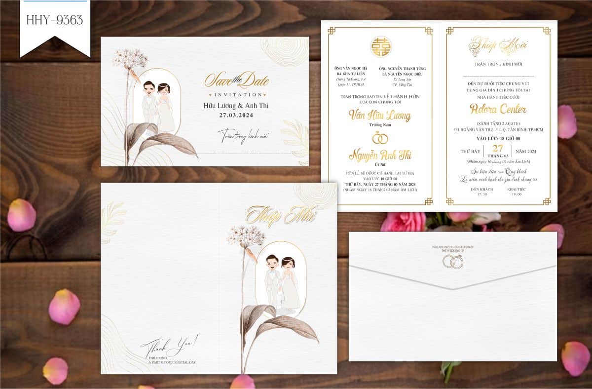 Thiệp cưới giá rẻ HHY-9363