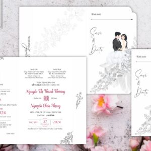 Thiệp cưới gấp 3