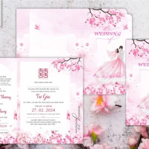 Thiệp cưới gấp 3