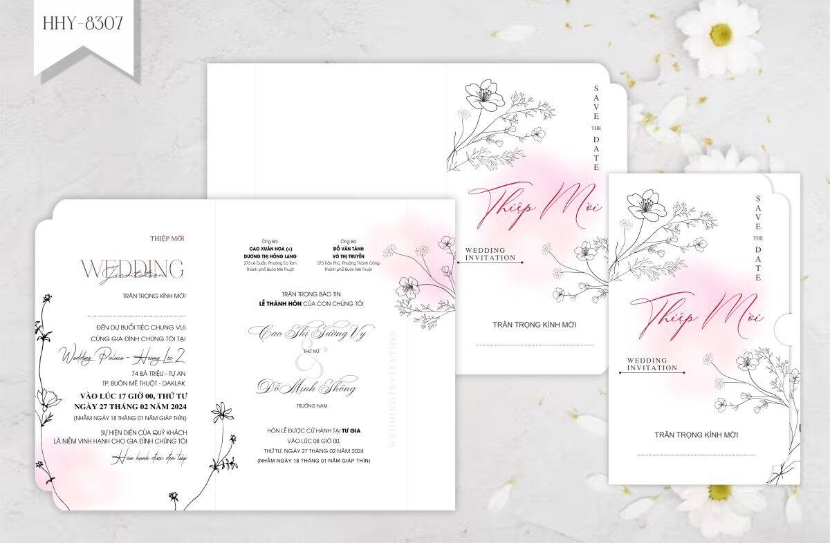 Thiệp cưới 1 lá