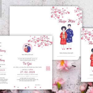 Thiệp cưới gấp 3