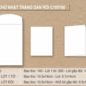 Phôi thiệp trắng C105160 % c10.5X16DAN