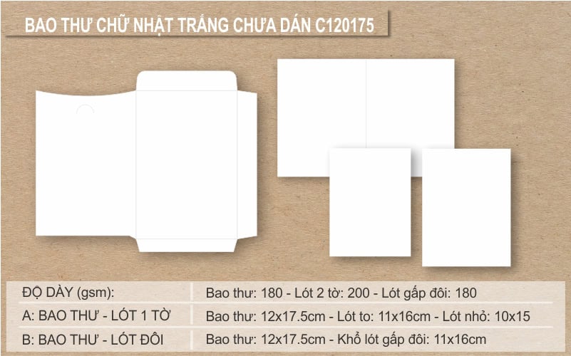 Phôi thiệp trắng C120175