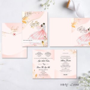 Mẫu thiệp màu hồng HHY-9270