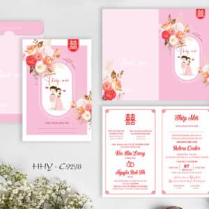 Phôi thiệp cưới chibi HHY-9298