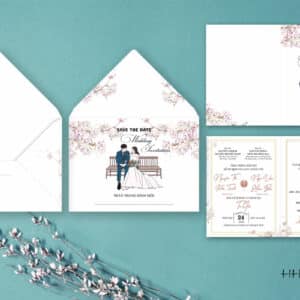 Thiệp cưới màu trắng HHY-9300
