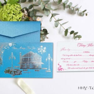 Thiệp tân gia nhà mới HHY-TG02 % TG02 XANH BIEN 1