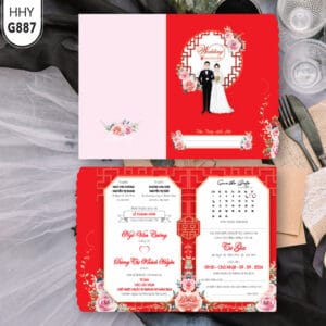 Thiệp cưới đơn giản sang trọng HHY-887